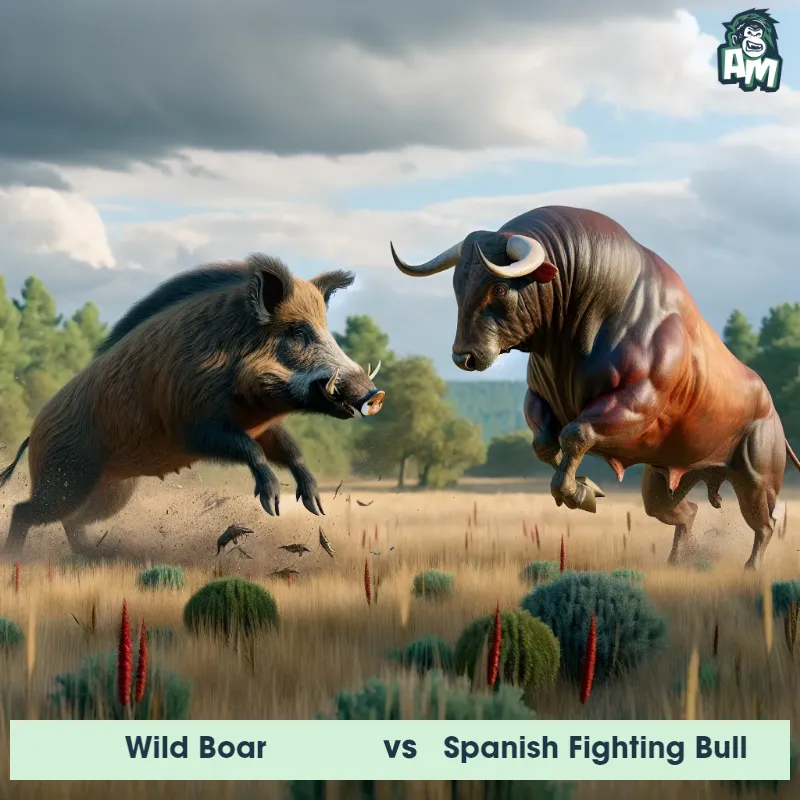 Wild Boar vs Spanish Fighting Bull, Battle, Wild Boar On The Offense - Animal Matchup