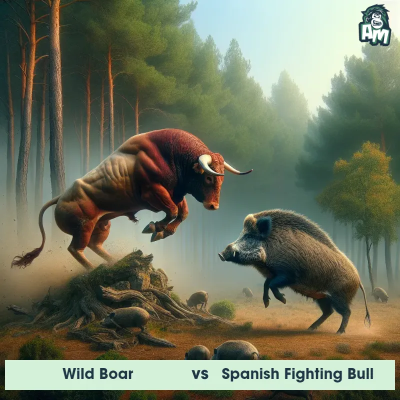 Wild Boar vs Spanish Fighting Bull, Dance-off, Spanish Fighting Bull On The Offense - Animal Matchup