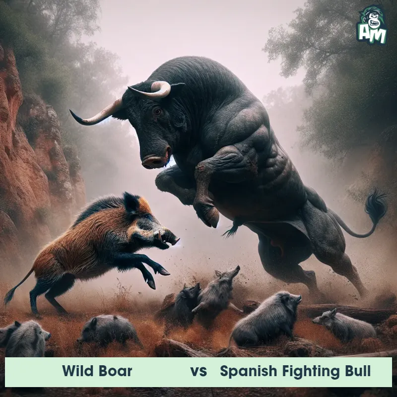 Wild Boar vs Spanish Fighting Bull, Fight, Spanish Fighting Bull On The Offense - Animal Matchup