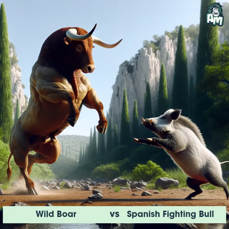 Wild Boar vs Spanish Fighting Bull, Karate, Spanish Fighting Bull On The Offense - Animal Matchup