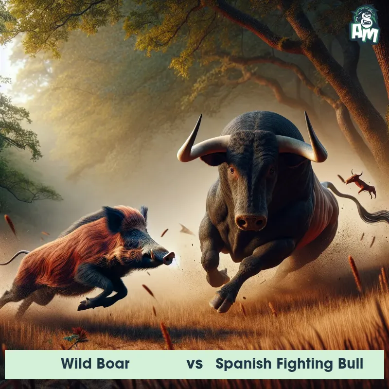 Wild Boar vs Spanish Fighting Bull, Race, Wild Boar On The Offense - Animal Matchup