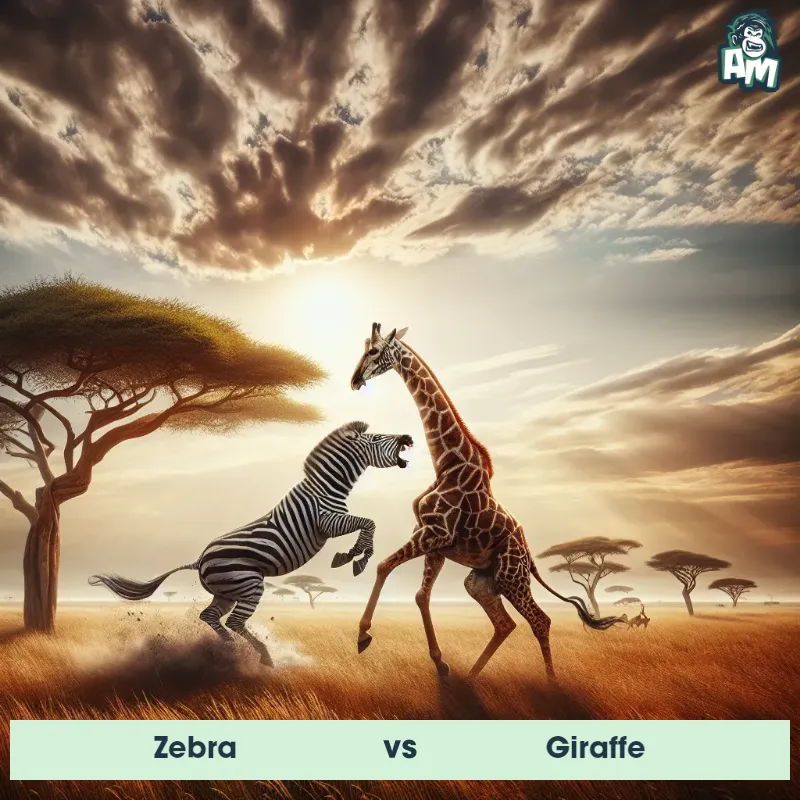 Zebra vs Giraffe, Fight, Zebra On The Offense - Animal Matchup