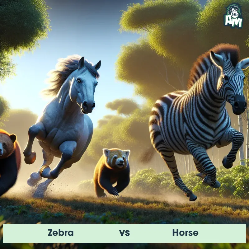 Zebra vs Horse, Chase, Horse On The Offense - Animal Matchup