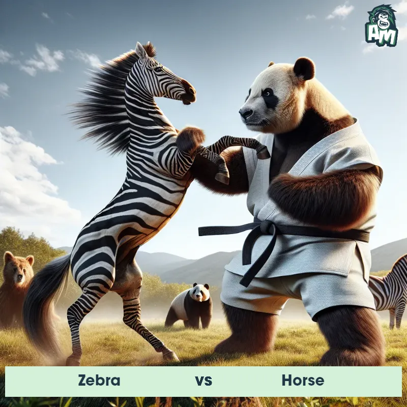 Zebra vs Horse, Karate, Horse On The Offense - Animal Matchup