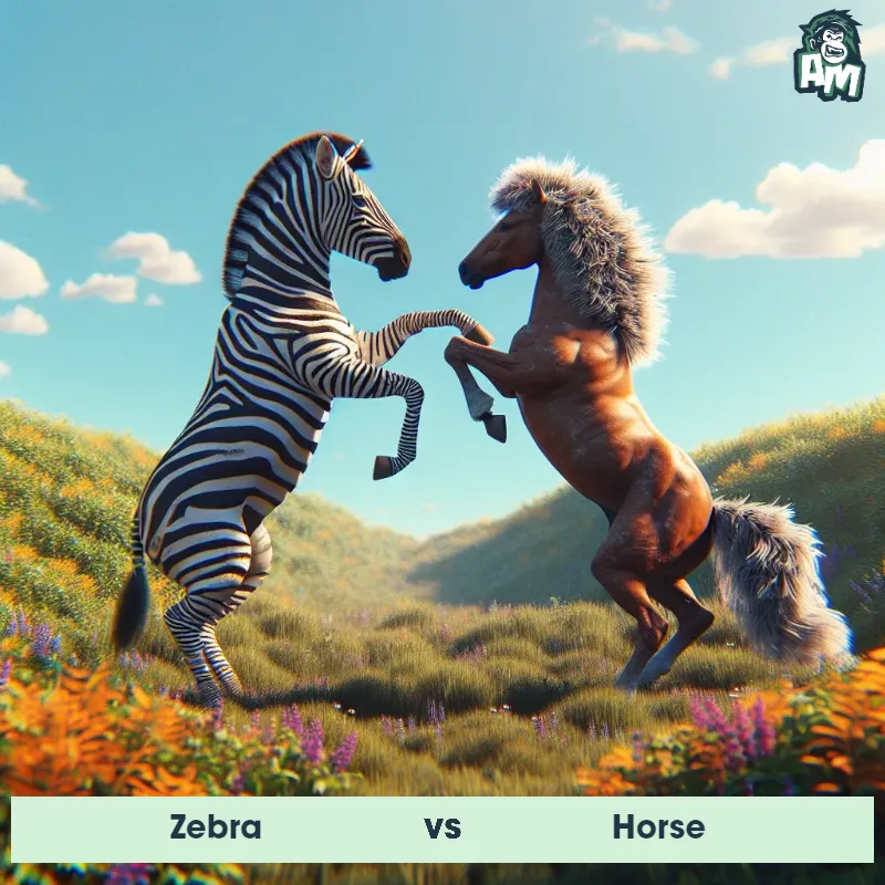 Zebra vs Horse, Karate, Zebra On The Offense - Animal Matchup