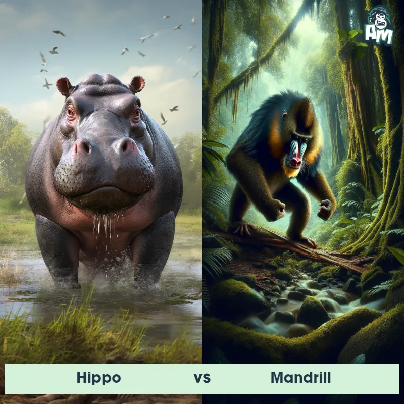 Hippo vs Mandrill - Animal Matchup