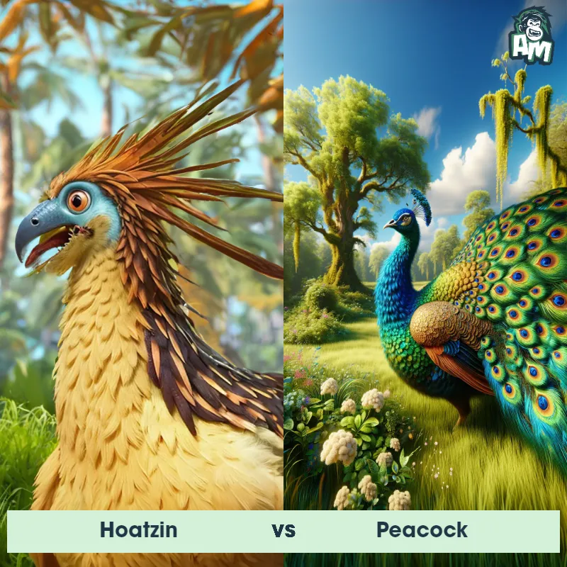 Hoatzin vs Peacock - Animal Matchup
