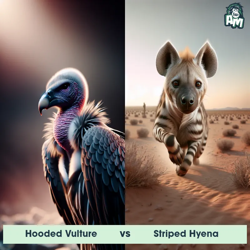 Hooded Vulture vs Striped Hyena - Animal Matchup