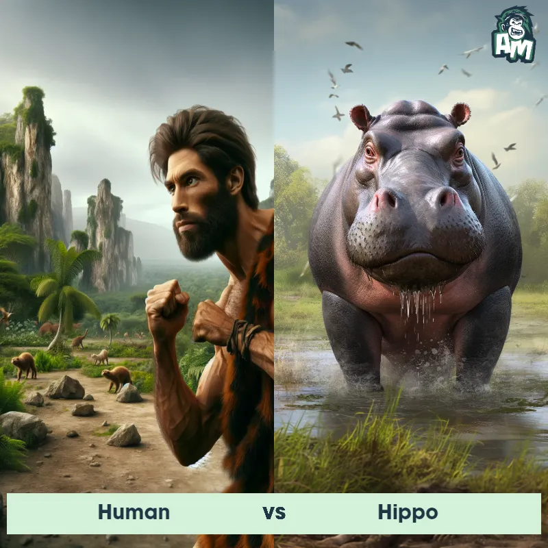 Human vs Hippo - Animal Matchup