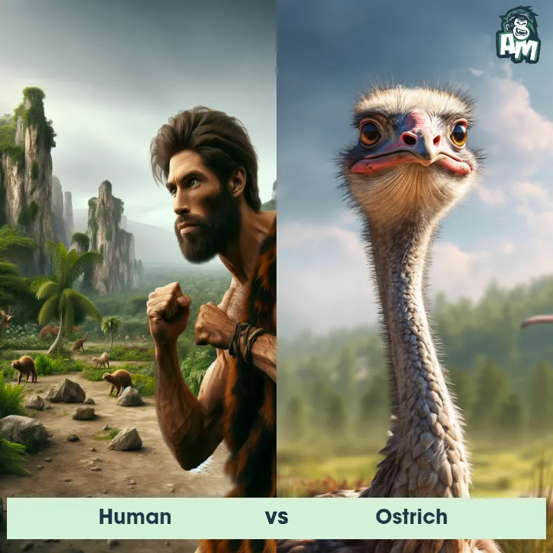 Human vs Ostrich - Animal Matchup