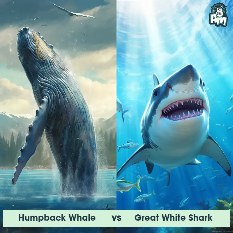Humpback Whale vs Great White Shark - Animal Matchup