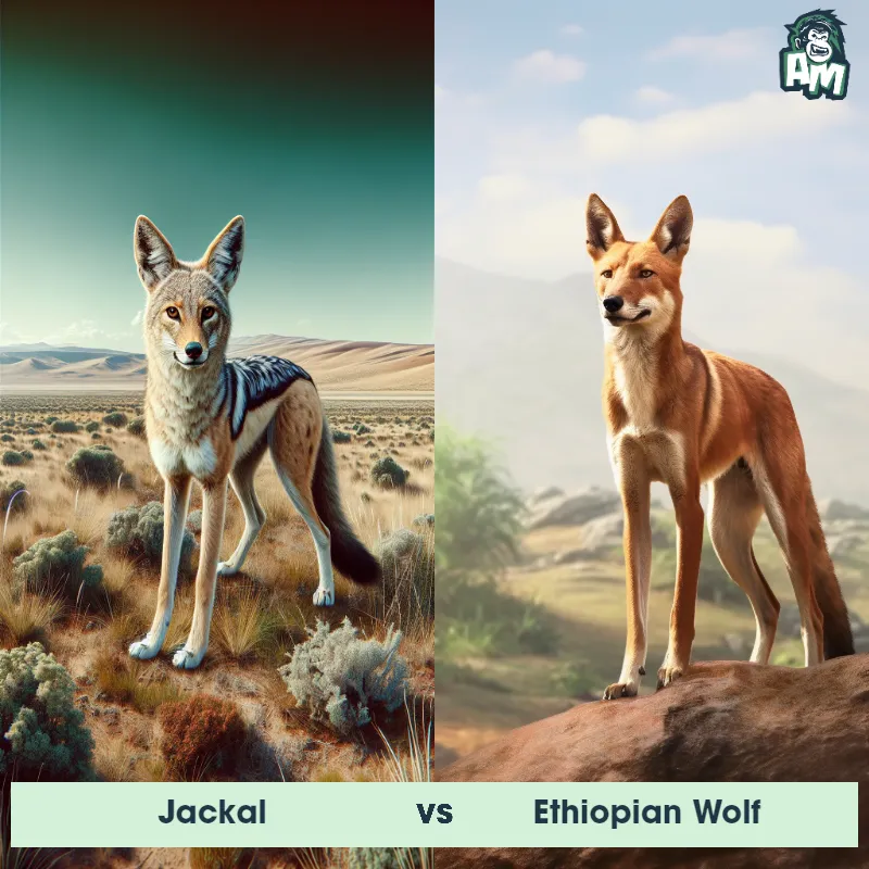 Jackal vs Ethiopian Wolf - Animal Matchup