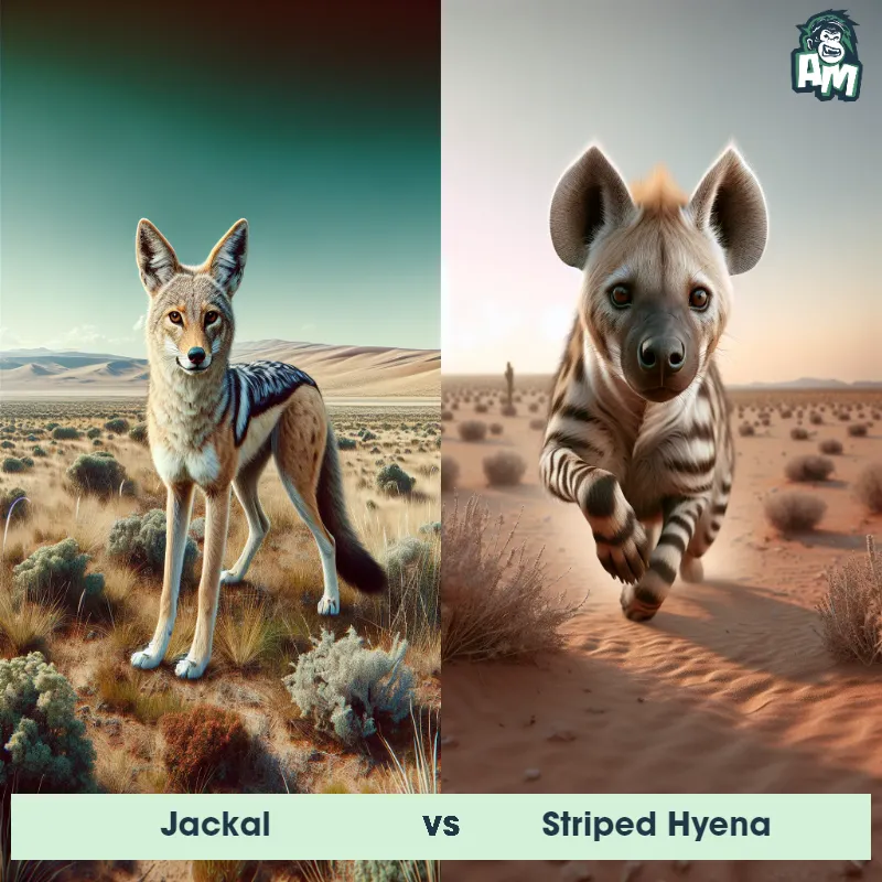 Jackal vs Striped Hyena - Animal Matchup