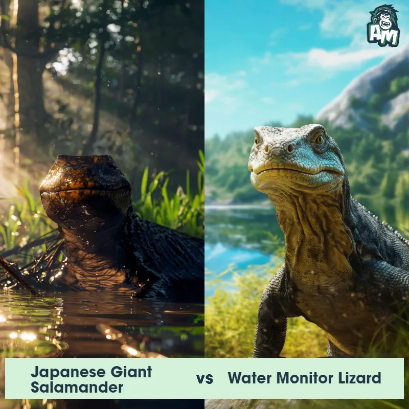 Japanese Giant Salamander vs Water Monitor Lizard - Animal Matchup