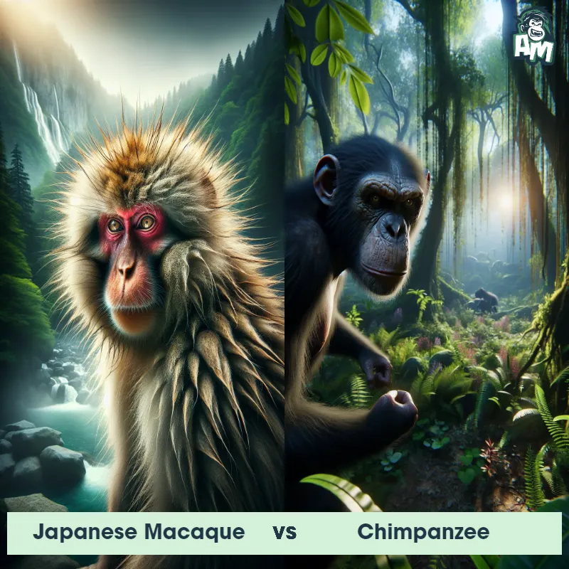 Japanese Macaque vs Chimpanzee - Animal Matchup