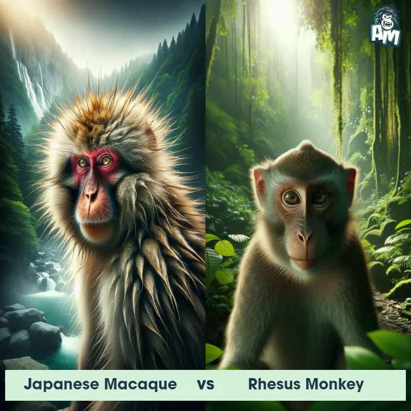 Japanese Macaque vs Rhesus Monkey - Animal Matchup