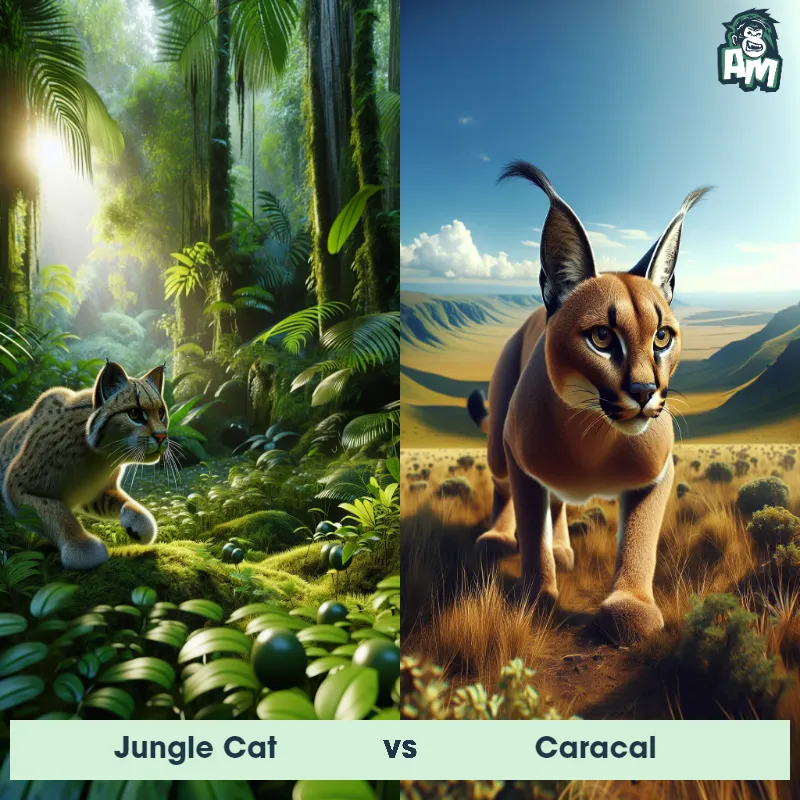 Jungle Cat vs Caracal - Animal Matchup