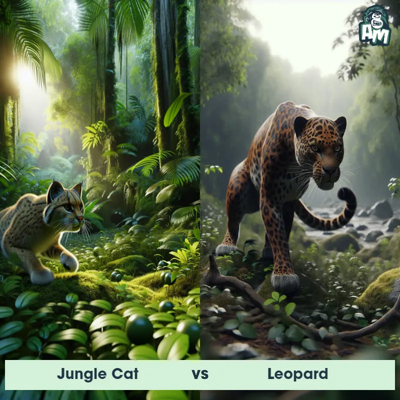 Jungle Cat vs Leopard - Animal Matchup