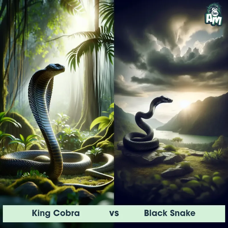 King Cobra vs Black Snake - Animal Matchup
