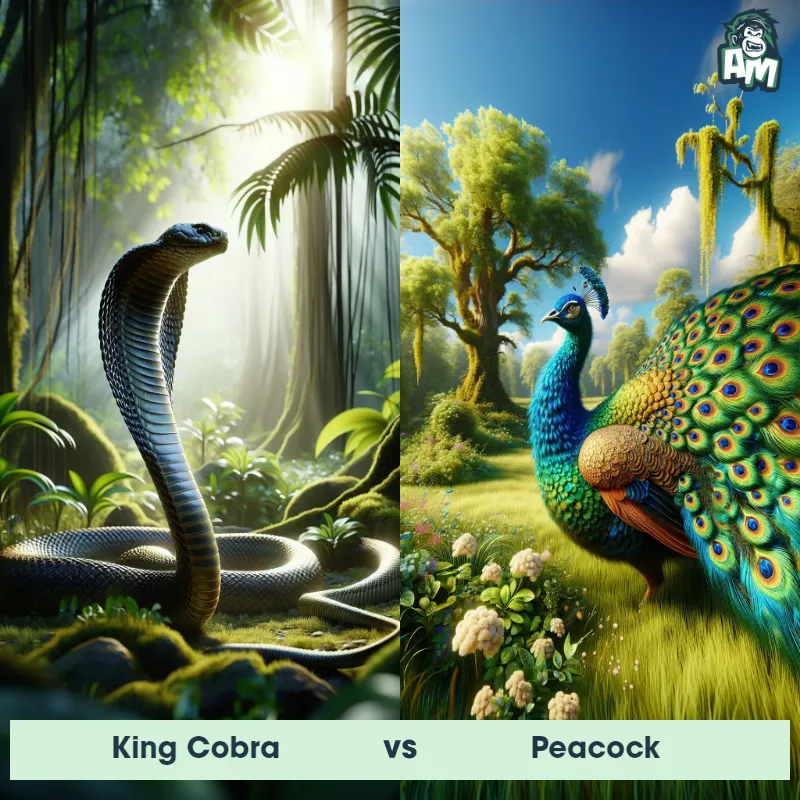 King Cobra vs Peacock - Animal Matchup