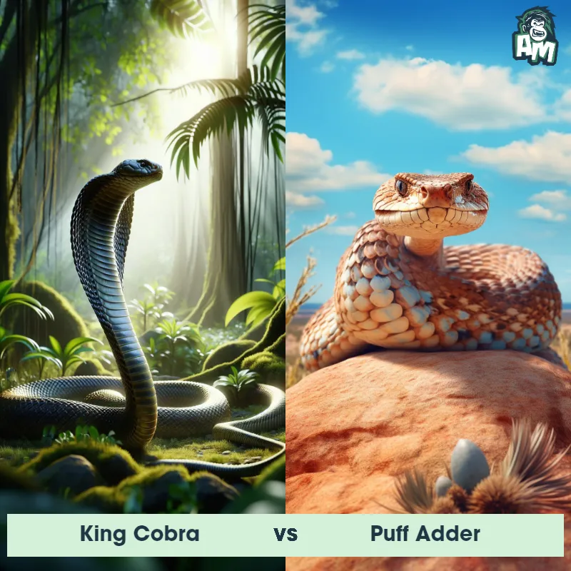 King Cobra vs Puff Adder - Animal Matchup