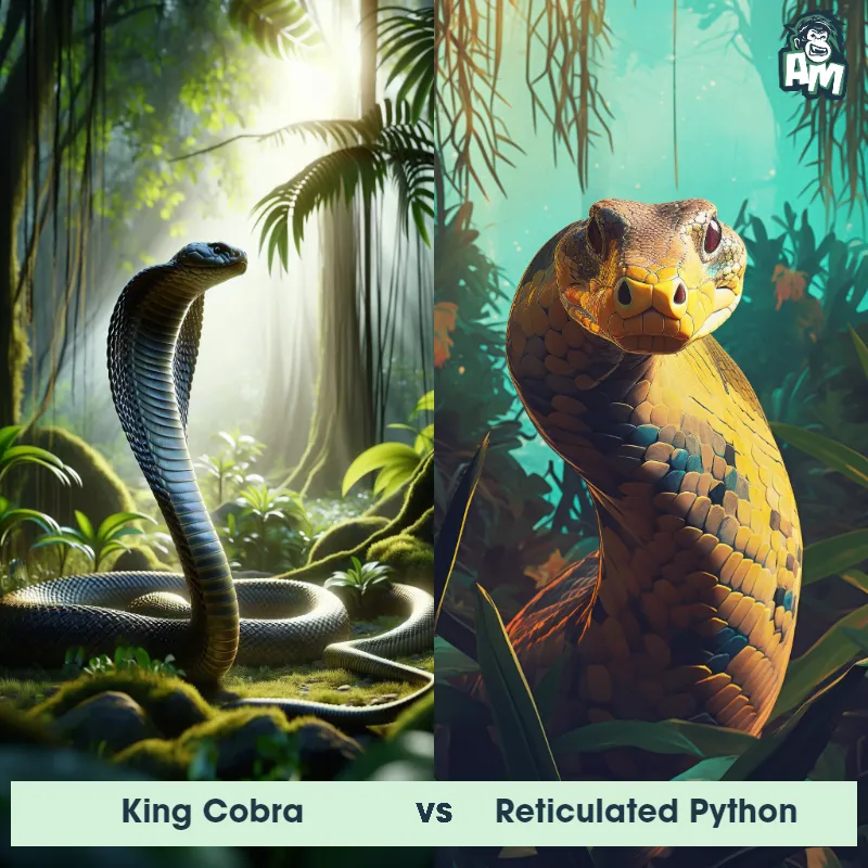 King Cobra vs Reticulated Python - Animal Matchup