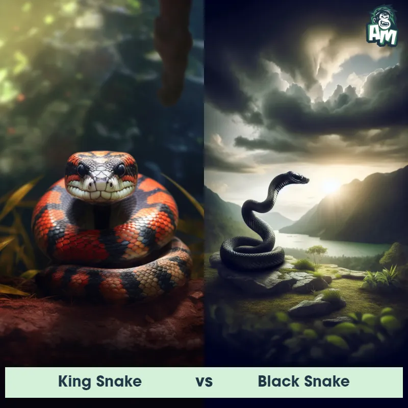 King Snake vs Black Snake - Animal Matchup