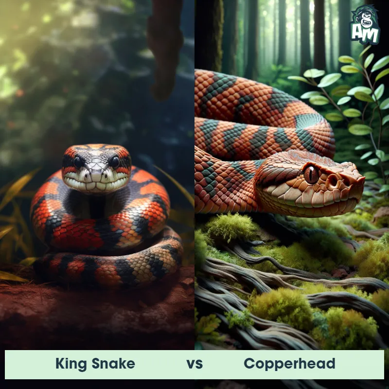 King Snake vs Copperhead - Animal Matchup