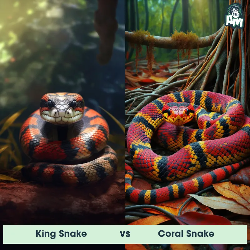 King Snake vs Coral Snake - Animal Matchup