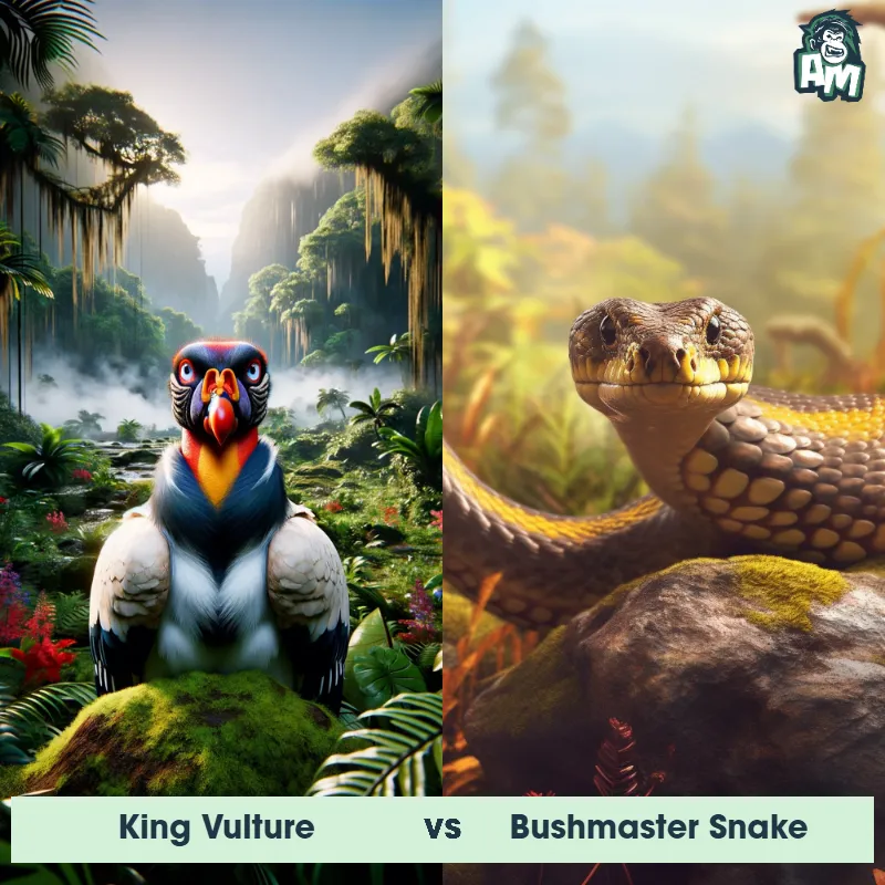 King Vulture vs Bushmaster Snake - Animal Matchup