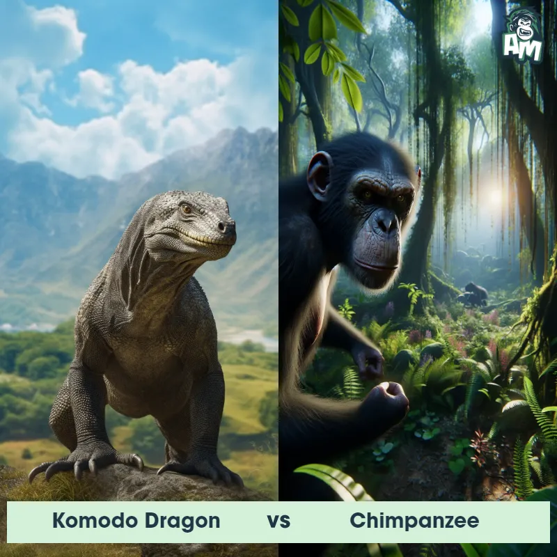 Komodo Dragon vs Chimpanzee - Animal Matchup