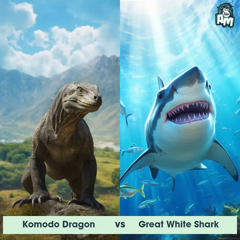 Komodo Dragon vs Great White Shark - Animal Matchup