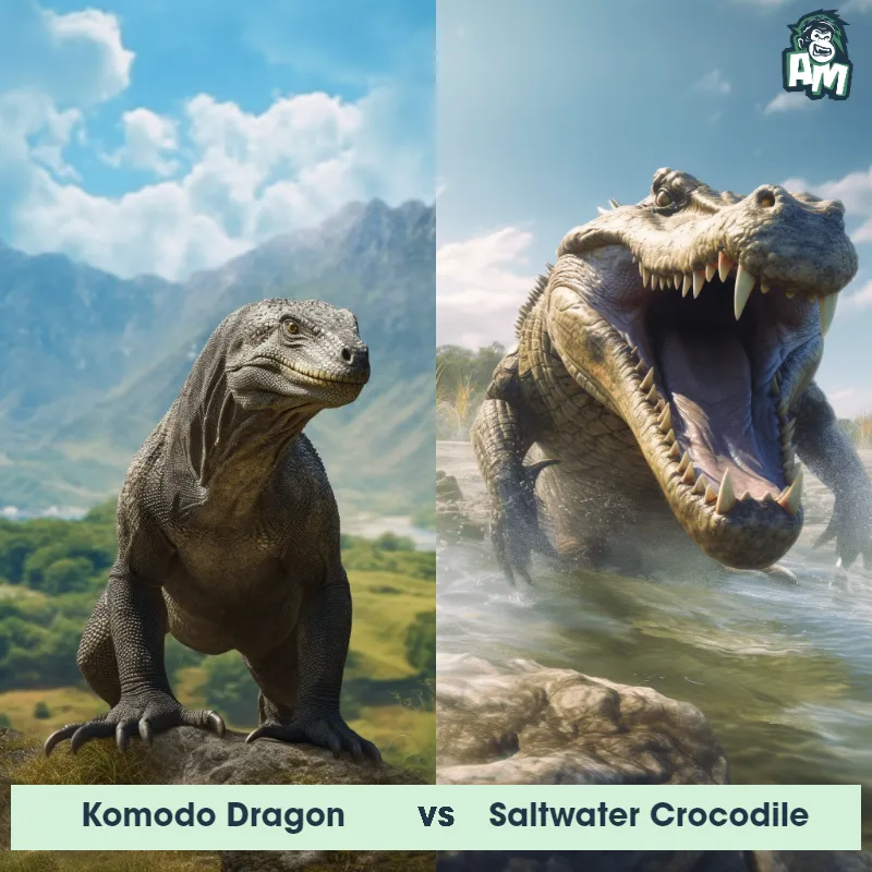 Komodo Dragon vs Saltwater Crocodile - Animal Matchup