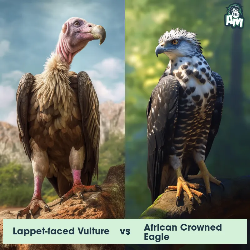 Lappet-faced Vulture vs African Crowned Eagle - Animal Matchup