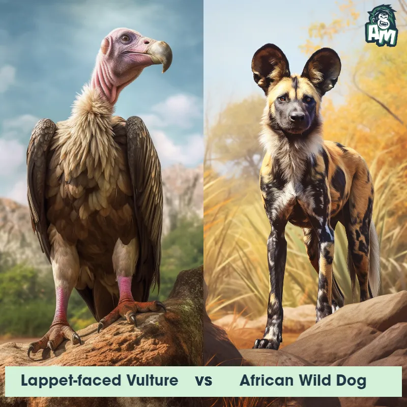 Lappet-faced Vulture vs African Wild Dog - Animal Matchup