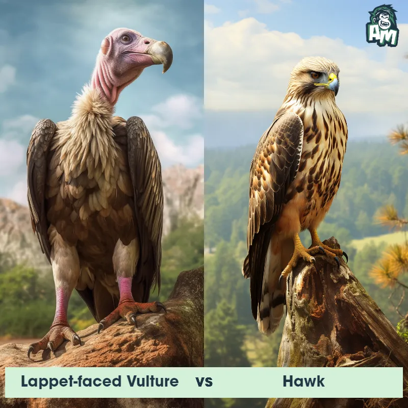 Lappet-faced Vulture vs Hawk - Animal Matchup