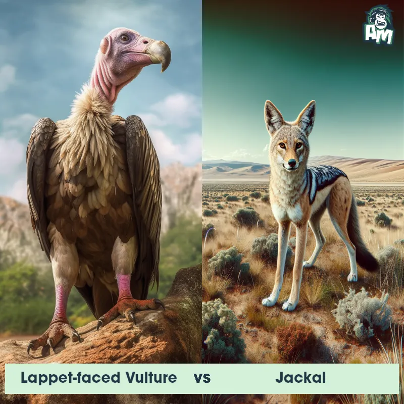 Lappet-faced Vulture vs Jackal - Animal Matchup