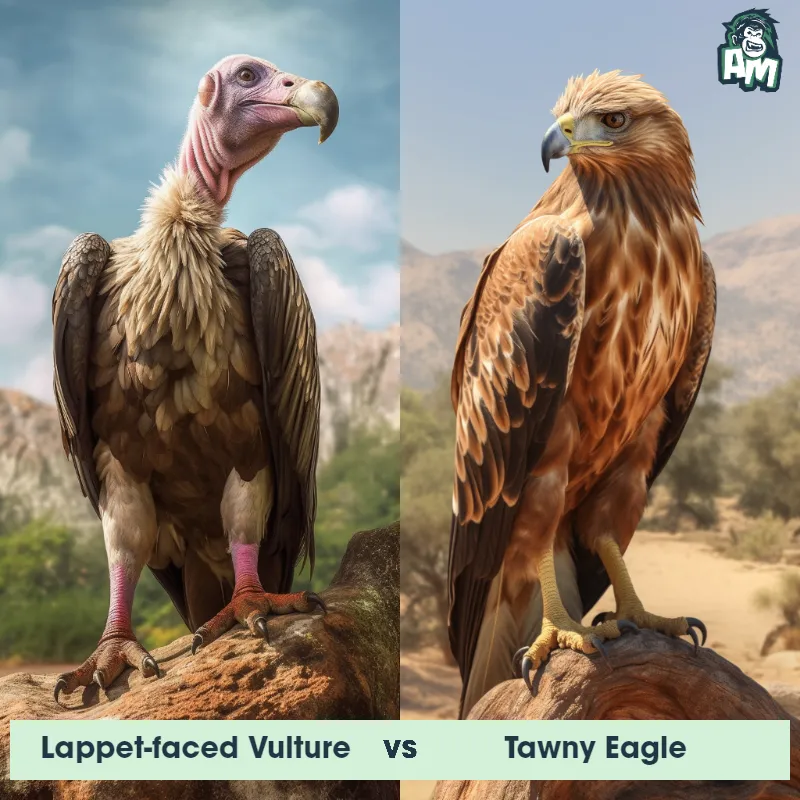 Lappet-faced Vulture vs Tawny Eagle - Animal Matchup
