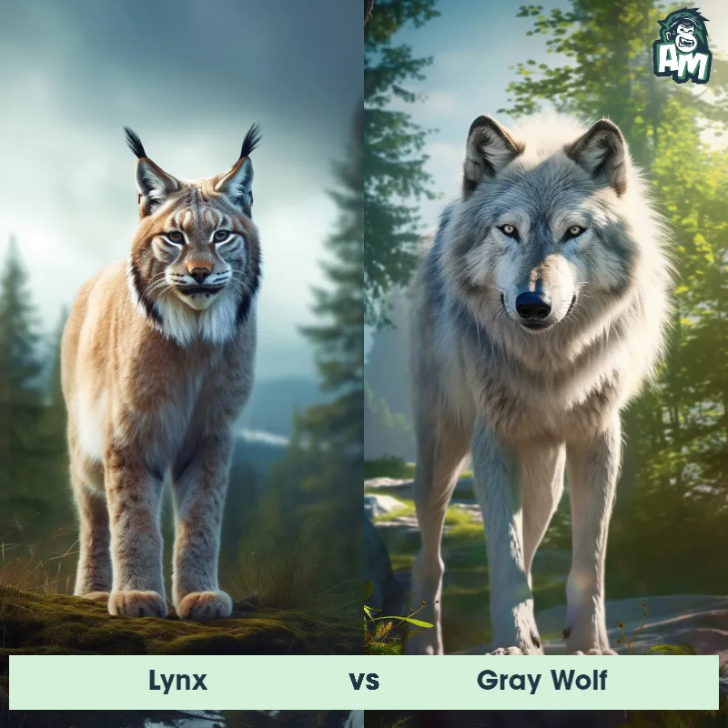 Lynx vs Gray Wolf - Animal Matchup