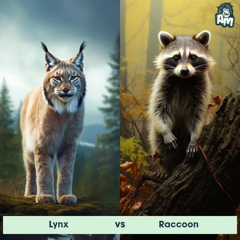 Lynx vs Raccoon - Animal Matchup