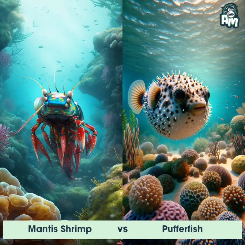 Mantis Shrimp vs Pufferfish - Animal Matchup