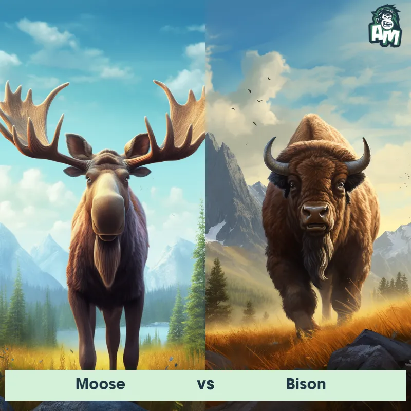 Moose vs Bison - Animal Matchup