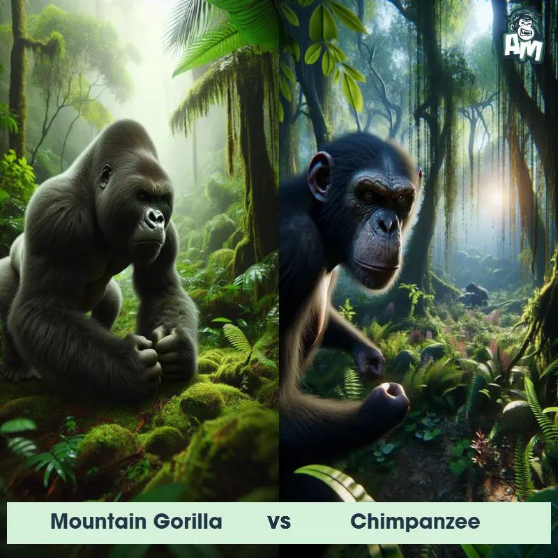 Mountain Gorilla vs Chimpanzee - Animal Matchup