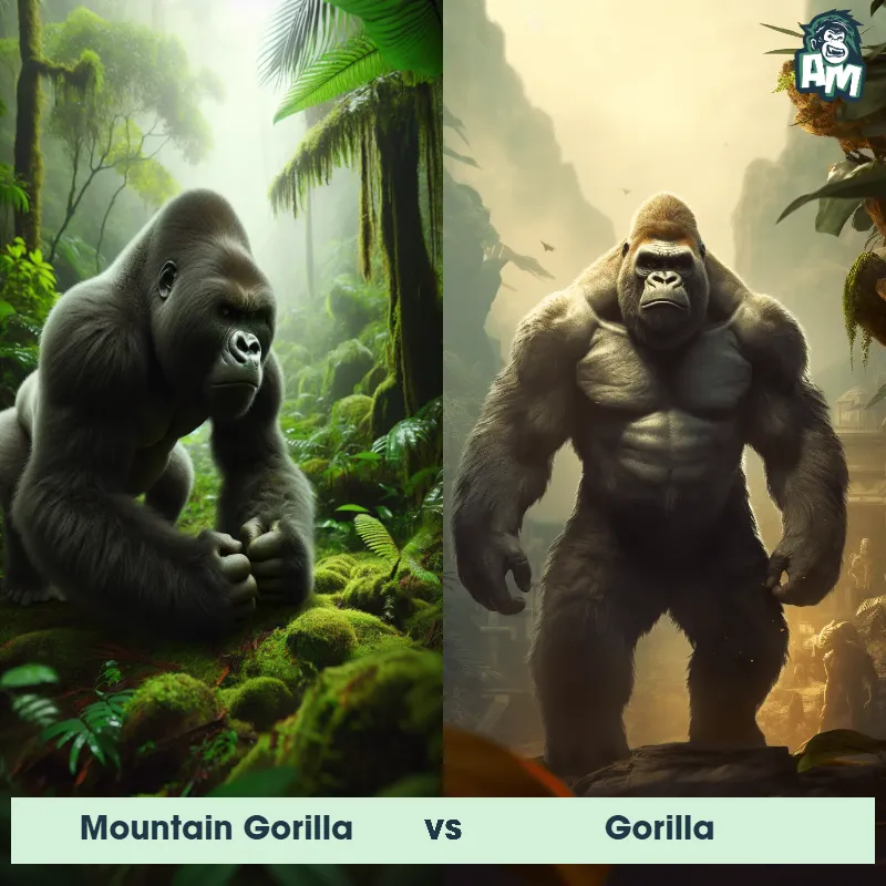 Mountain Gorilla vs Gorilla - Animal Matchup