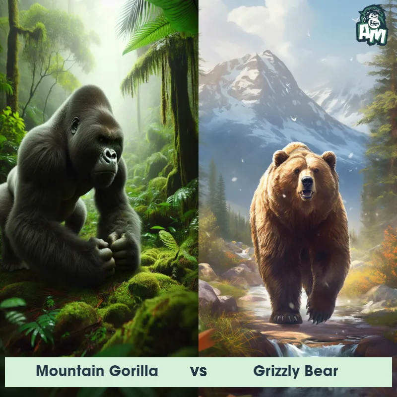 Mountain Gorilla vs Grizzly Bear - Animal Matchup