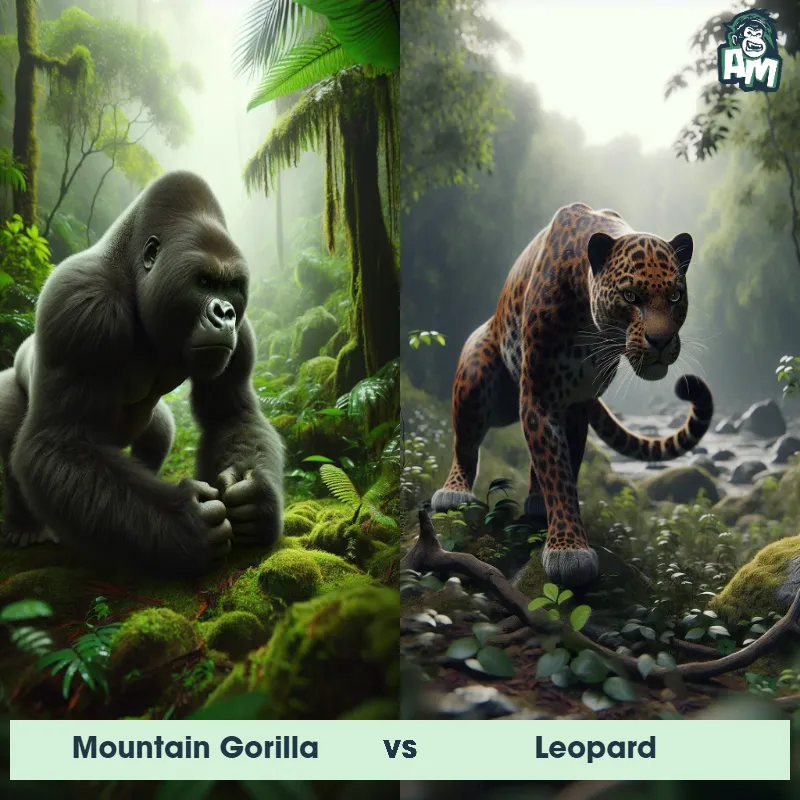 Mountain Gorilla vs Leopard - Animal Matchup