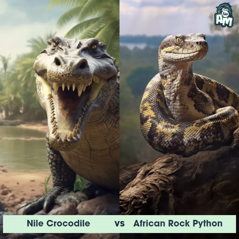 Nile Crocodile vs African Rock Python - Animal Matchup