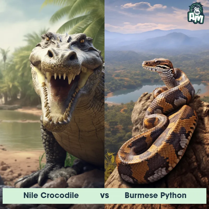 Nile Crocodile vs Burmese Python - Animal Matchup