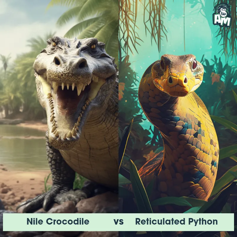 Nile Crocodile vs Reticulated Python - Animal Matchup