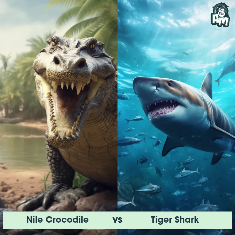 Nile Crocodile vs Tiger Shark - Animal Matchup